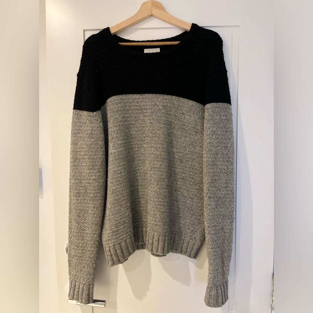 Black and grey knit sweater